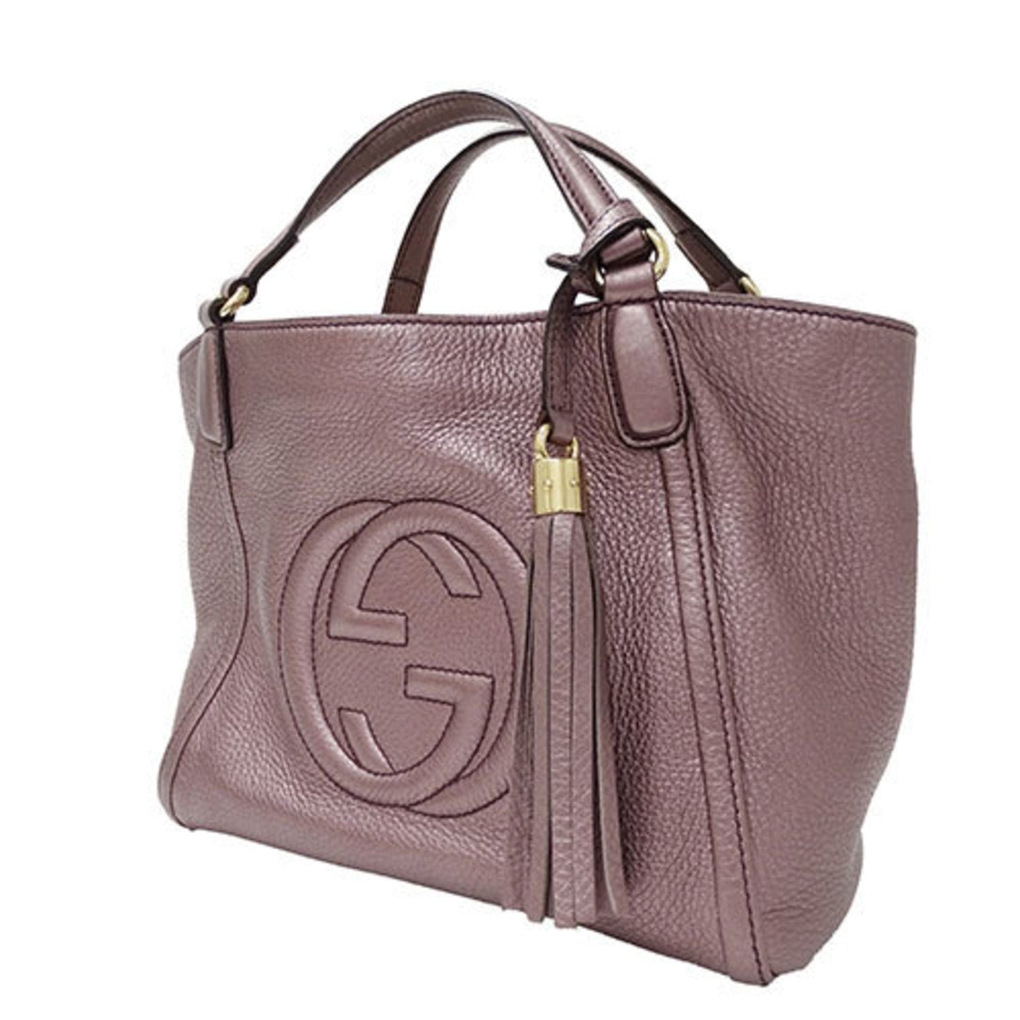 Gucci Metallic Purple Leather Handbag Shoulder Bag