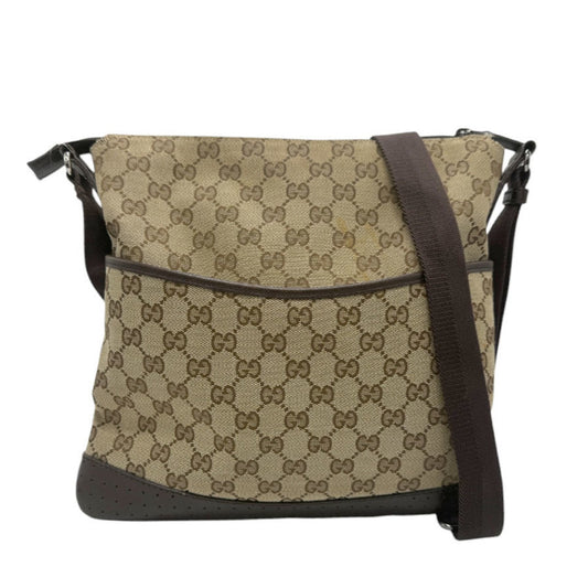 Gucci Beige Brown Gg Canvas Shoulder Bag ()