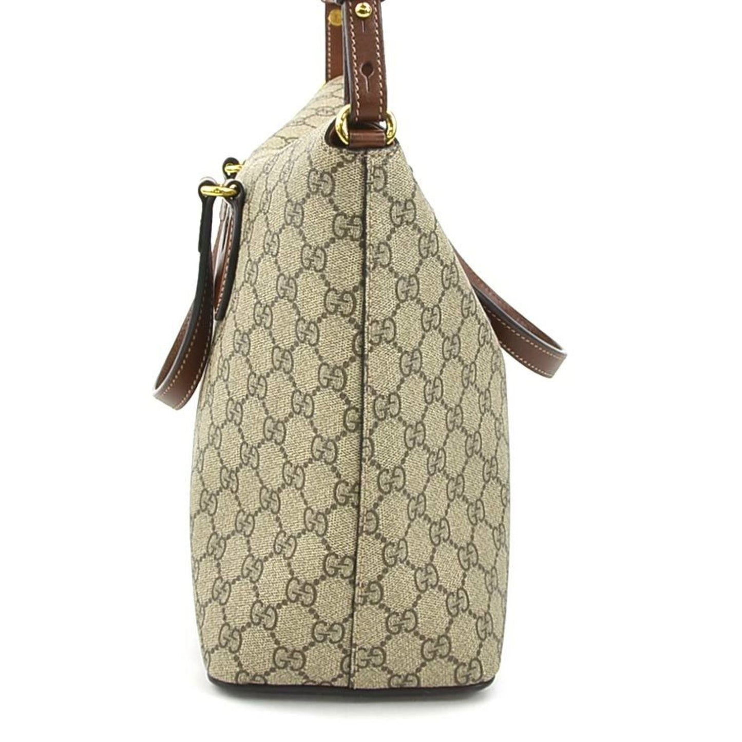Gucci Beige Brown Pvc Leather Handbag Shoulder Bag