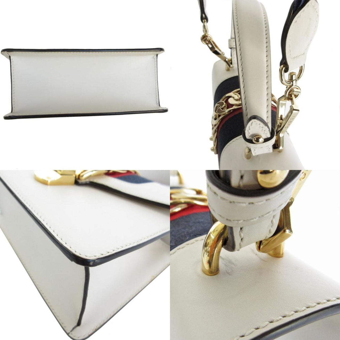 Gucci Off-White Leather Handbag Shoulder Bag