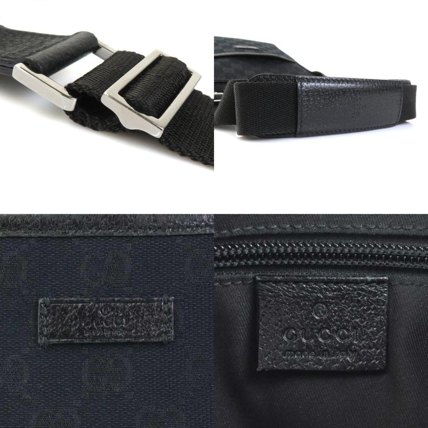 Gucci Black Gg Canvas Shoulder Bag