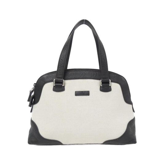 Gucci Dark Brown White Canvas Gg Leather Shoulder Bag