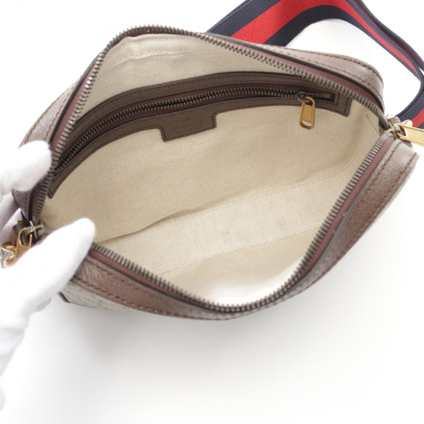 Gucci Beige Brown Multi-Color Pvc Coated Canvas Leather Shoulder Bag