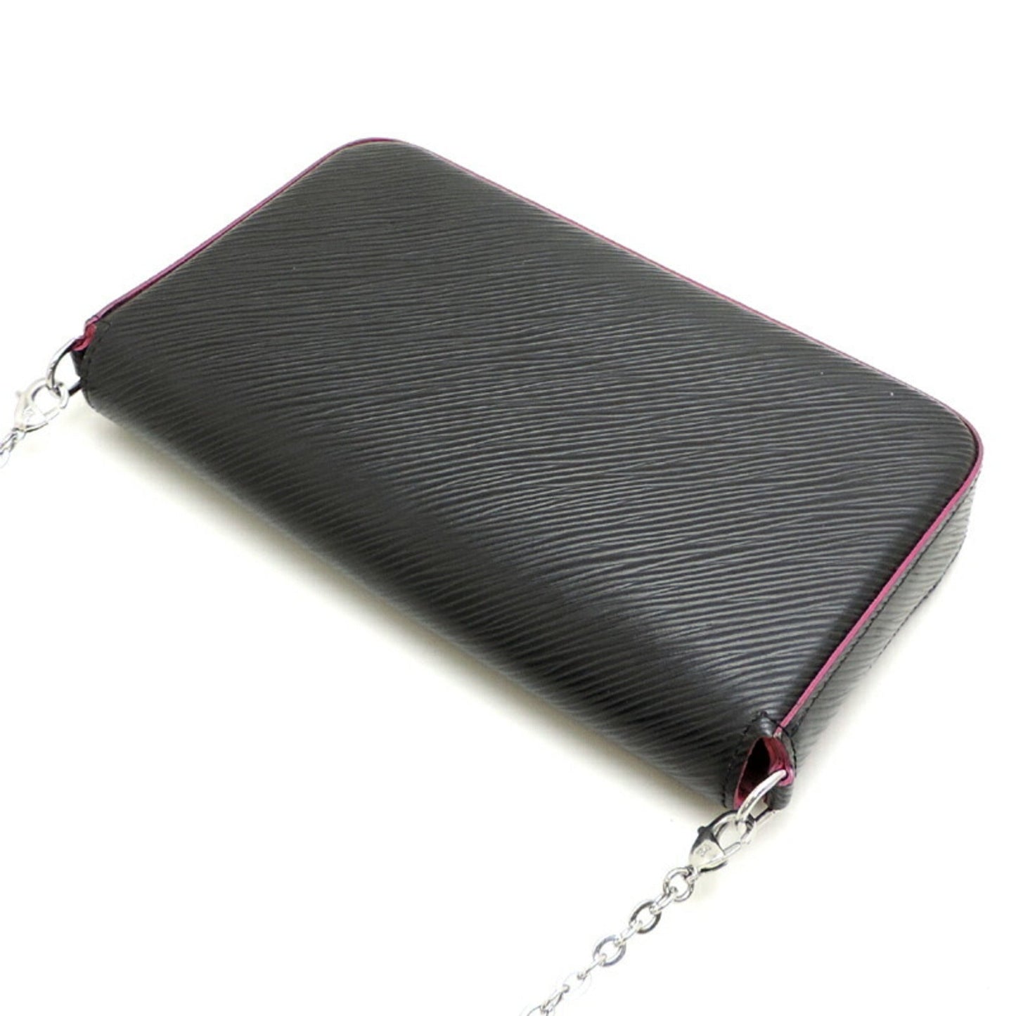 Louis Vuitton Black Hot Pink Noir Pink Epi Leather Chain/Shoulder Wallet