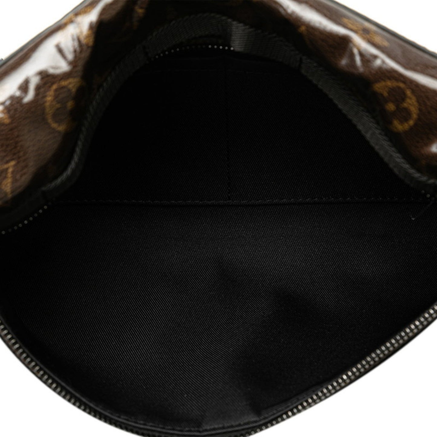 Louis Vuitton Black Brown Vinyl Leather Shoulder Bag