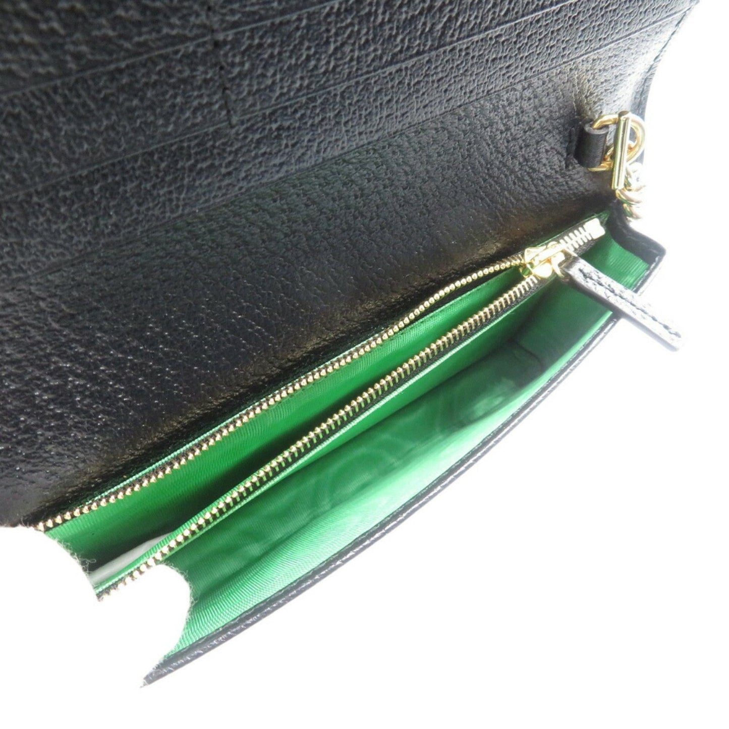 Gucci Black Red Color Gg Crystal Chain/Shoulder Wallet