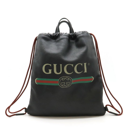 Gucci Black Green Red Color Leather Backpack Pouch Tote Bag ()