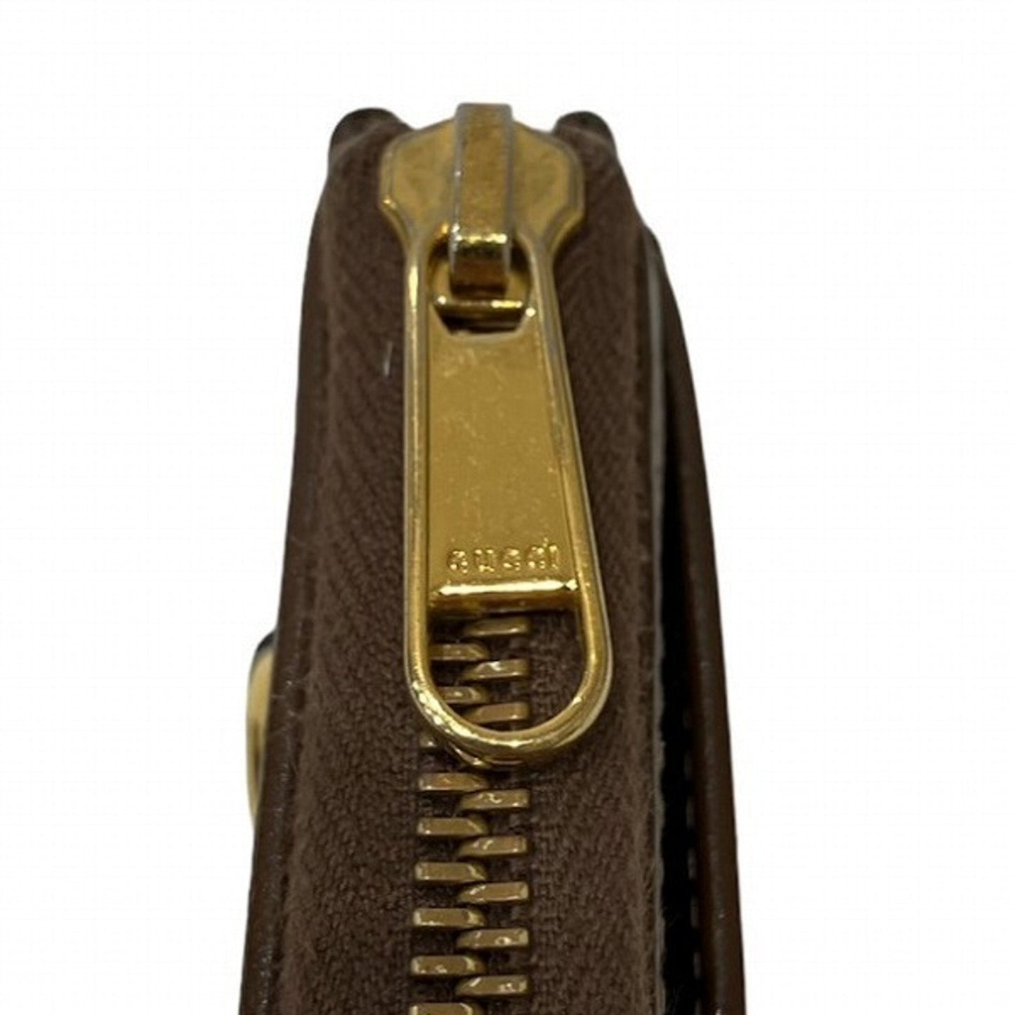 Gucci Beige Brown Leather Gg Supreme Coin Purse/Coin Case