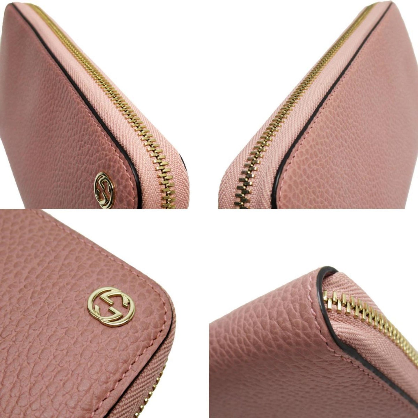 Gucci Pink Leather Long Wallet (Bi-Fold)