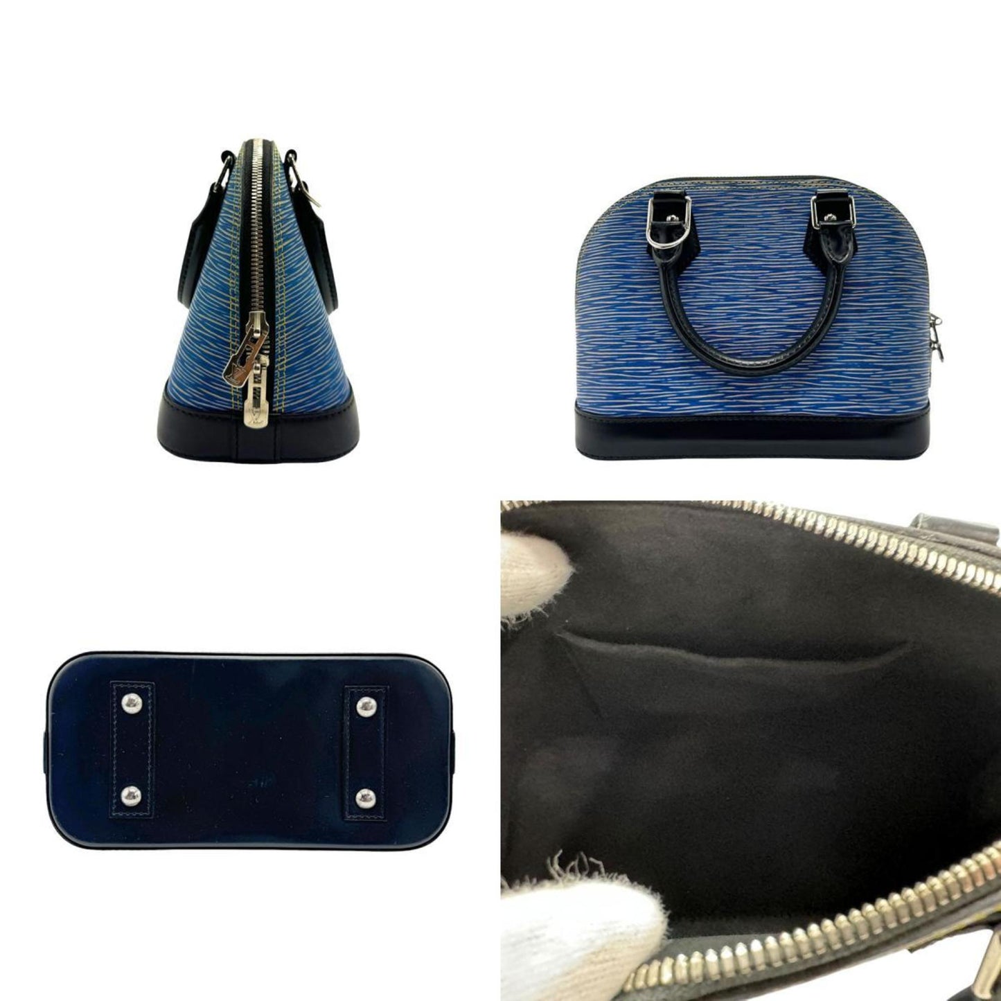 Louis Vuitton Blue Epi Leather Handbag Shoulder Bag