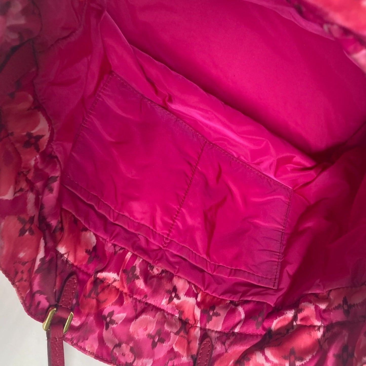 Louis Vuitton Indian Rose Pink Nylon Leather Shoulder Bag Tote Bag