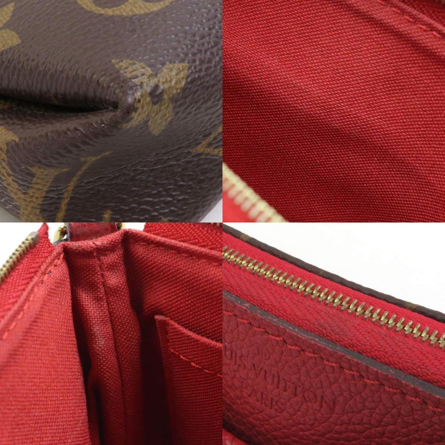 Louis Vuitton Brown Monogram Red Color Monogram Handbag Shoulder Bag