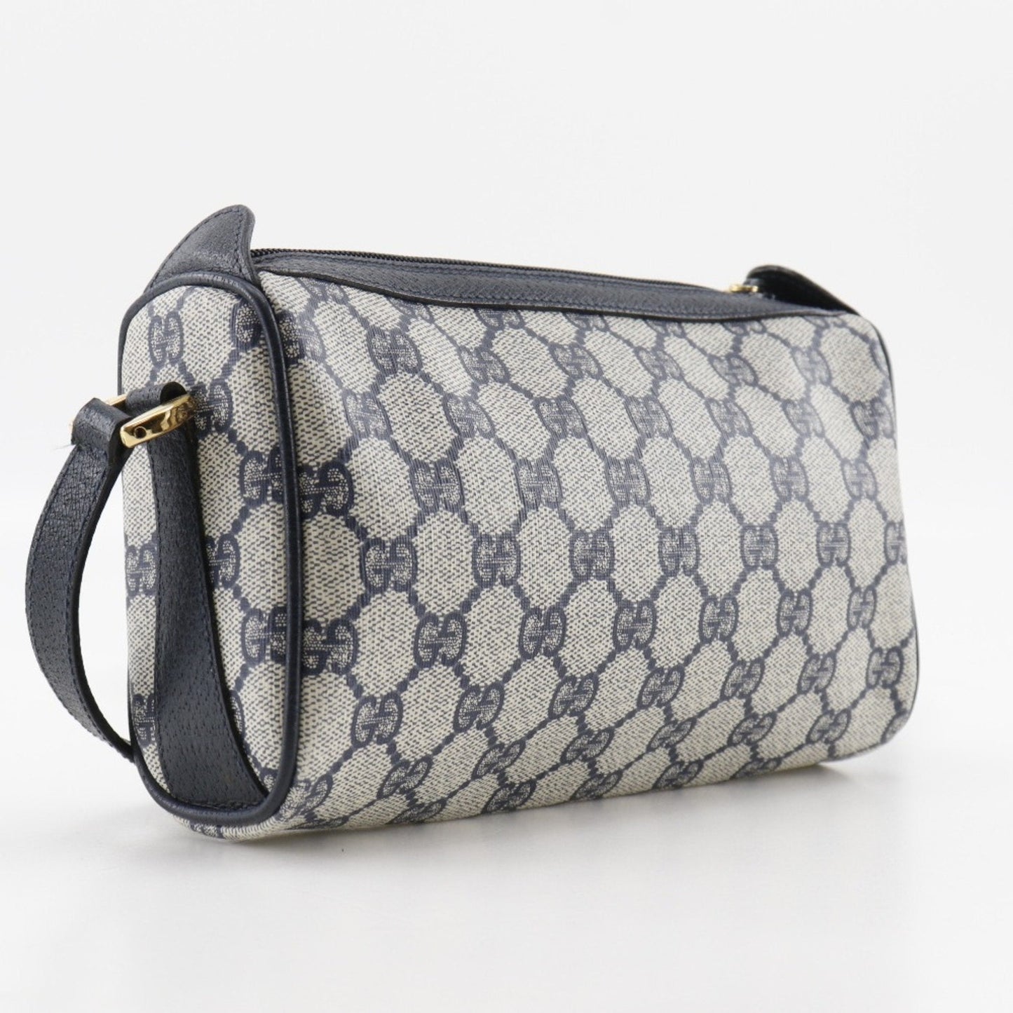 Gucci Gray Navy Gg Plus Shoulder Bag