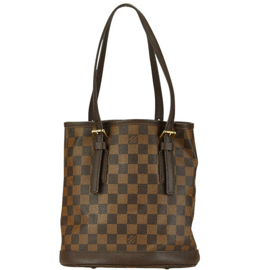 Louis Vuitton Brown Pvc Leather Shoulder Bag Tote Bag ()