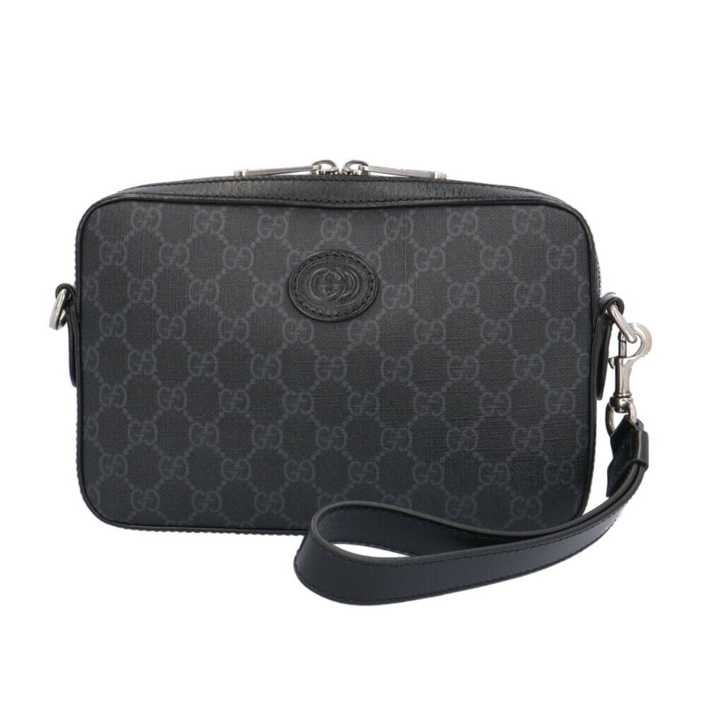 Gucci Black Gg Supreme Leather Shoulder Bag