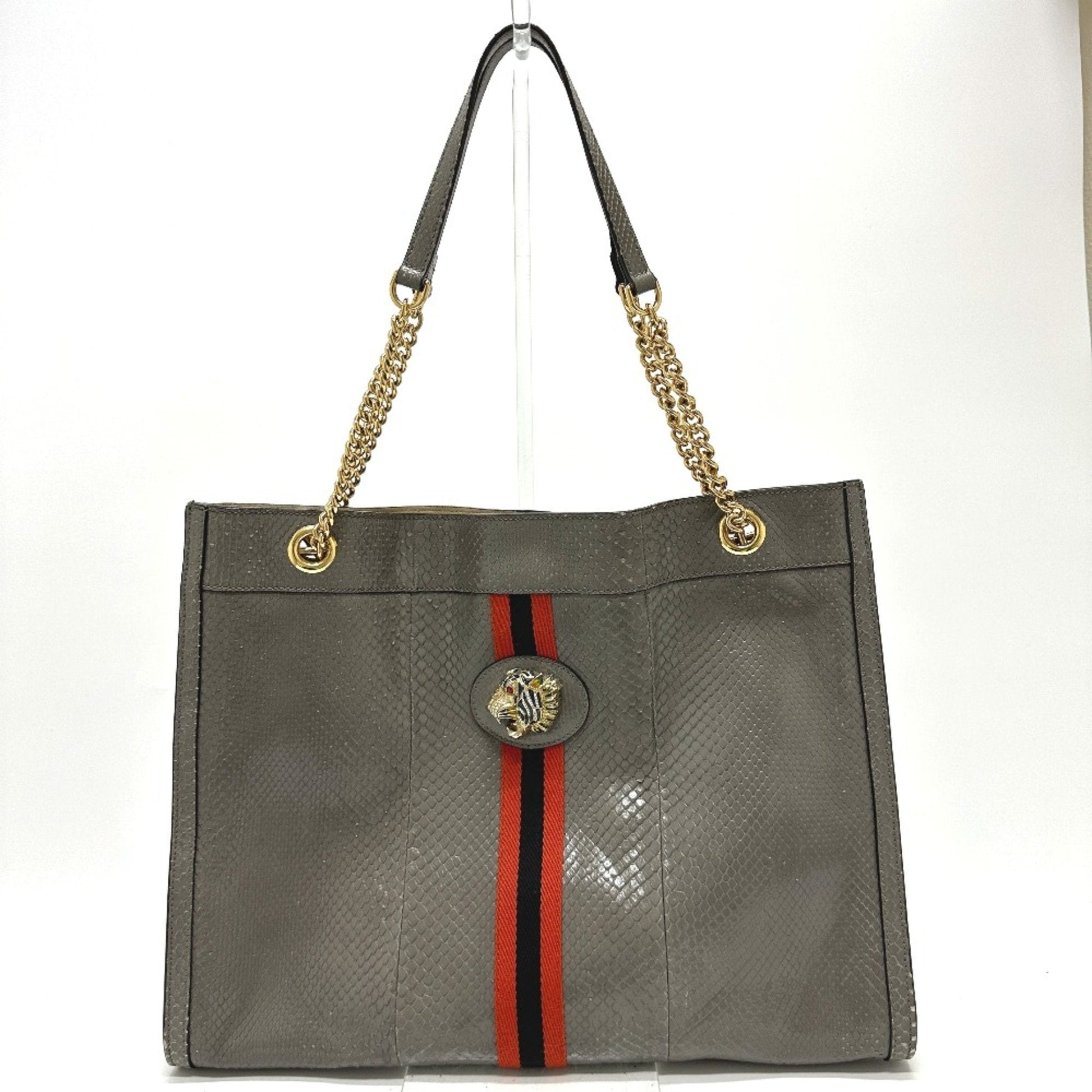 Gucci Gray Leather Tote Bag ()