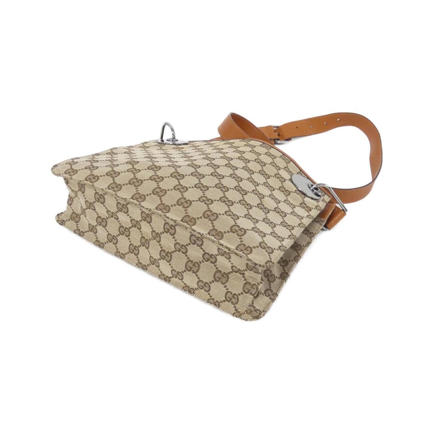 Gucci Beige Orange Gg Canvas Shoulder Bag