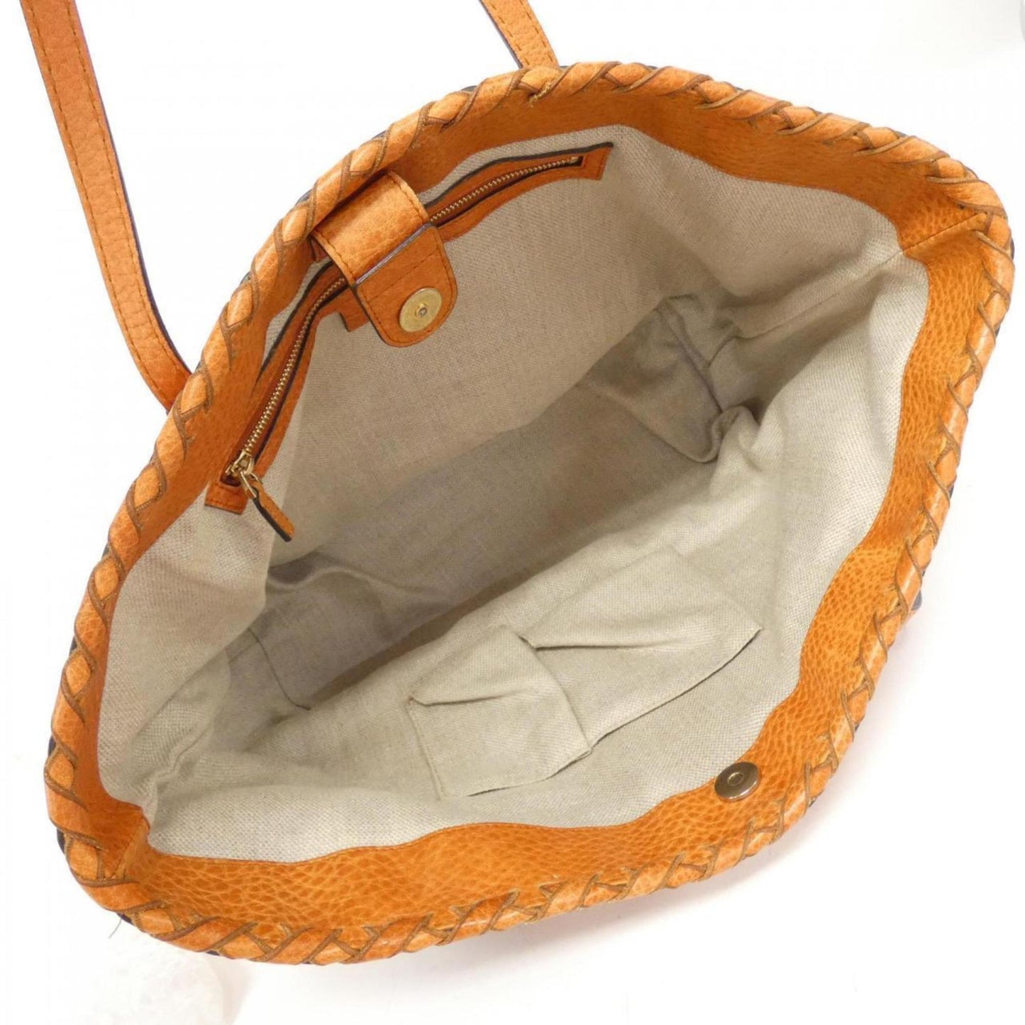 Gucci Orange Leather Tote Bag