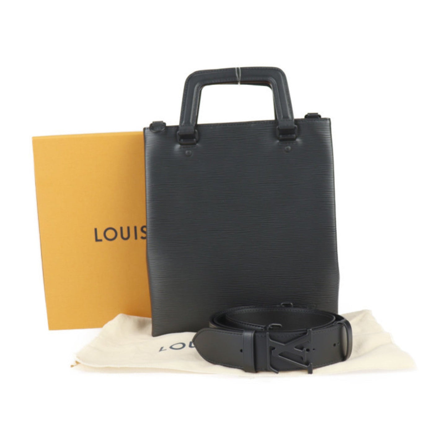 Louis Vuitton Black Epi Leather Handbag Shoulder Bag Tote Bag
