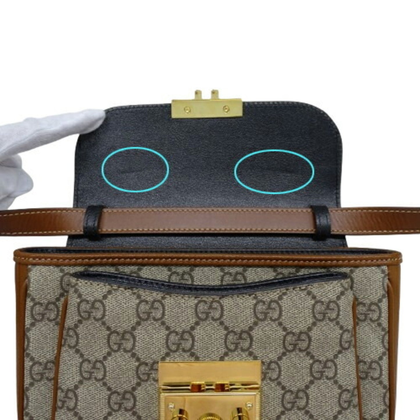 Gucci Padlock Black Brown Canvas Gg Supreme Handbag Shoulder Bag