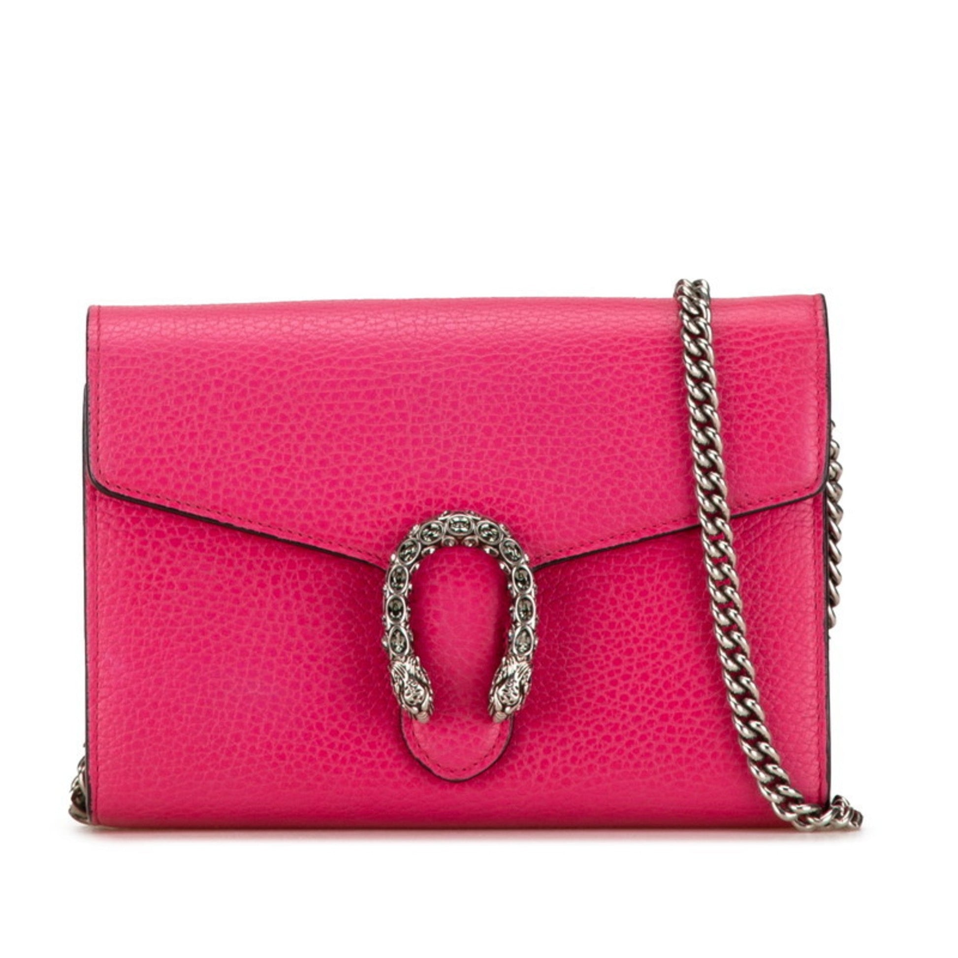 Gucci Pink Leather Chain/Shoulder Wallet ()