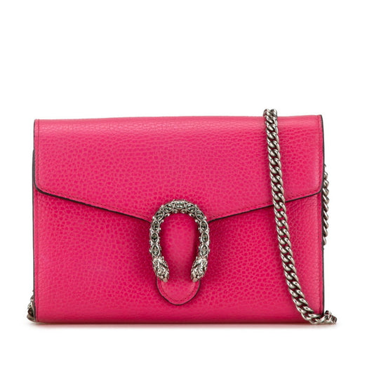 Gucci Pink Leather Chain/Shoulder Wallet ()
