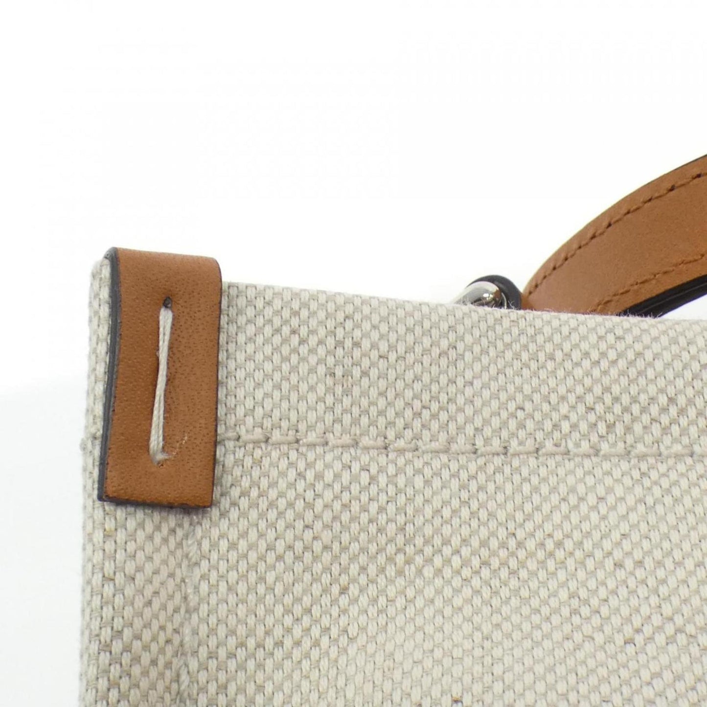 Gucci Beige Light Brown Linen Leather Handbag