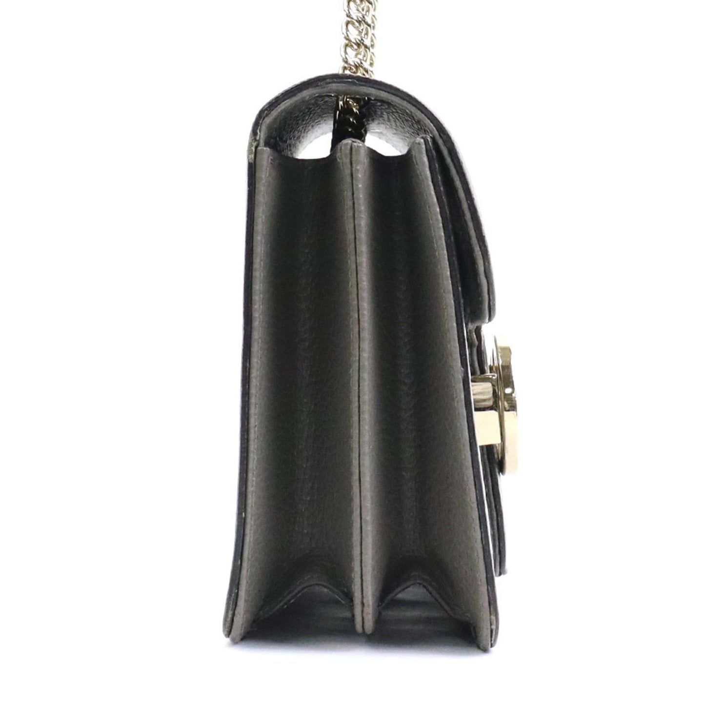 Gucci Gray Leather Metal Shoulder Bag