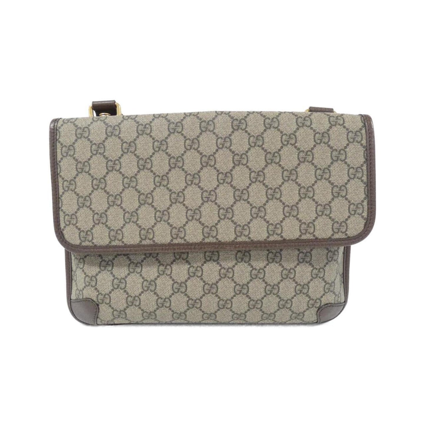 Gucci Beige Brown Gg Supreme Leather Shoulder Bag