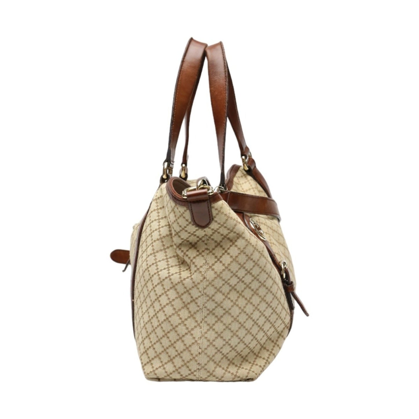 Gucci Brown Canvas Shoulder Bag Tote Bag