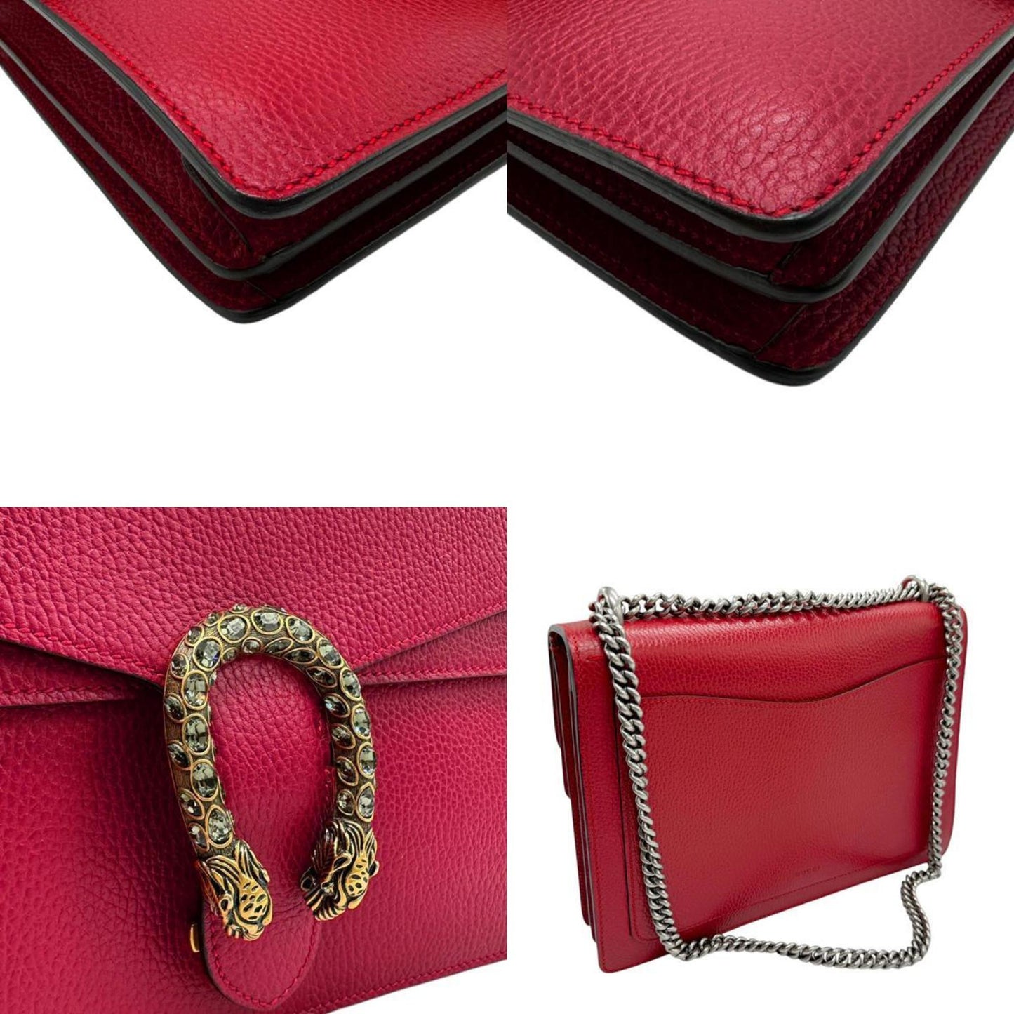 Gucci Red Color Leather Shoulder Bag