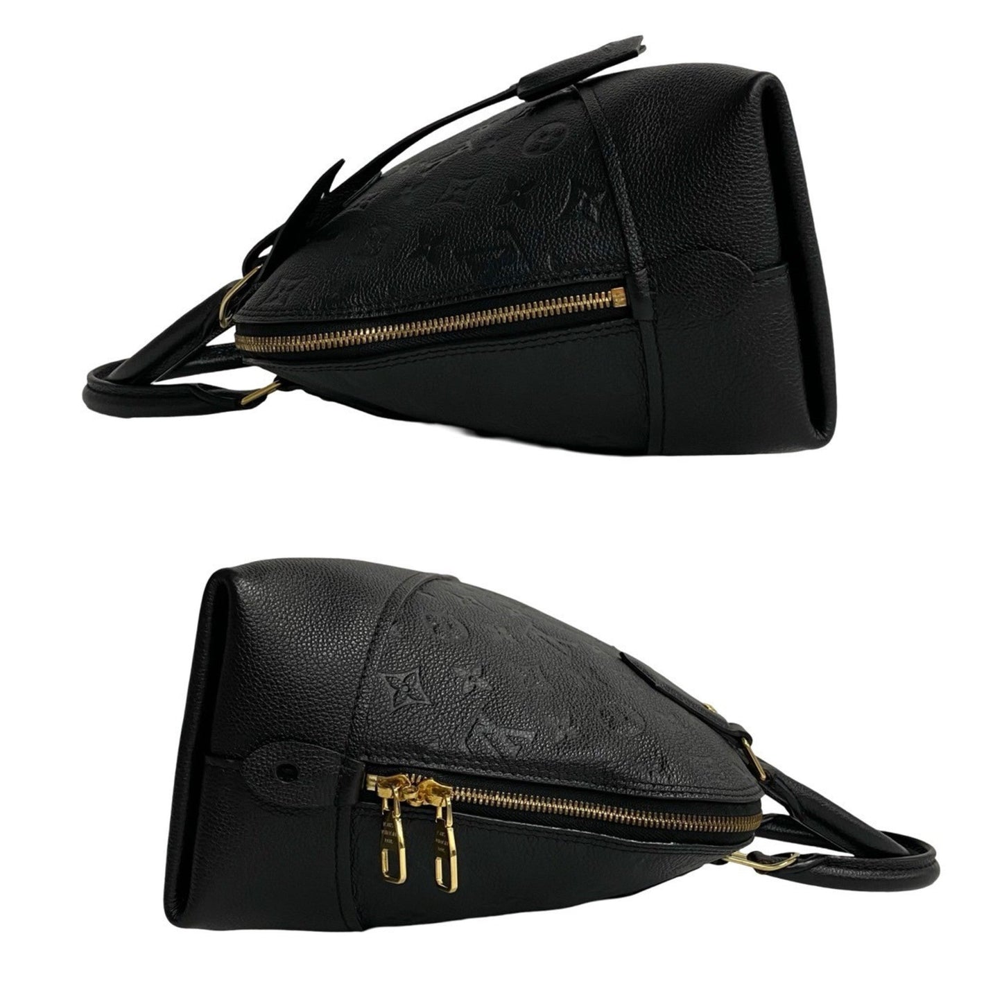 Louis Vuitton Black Leather Handbag Shoulder Bag