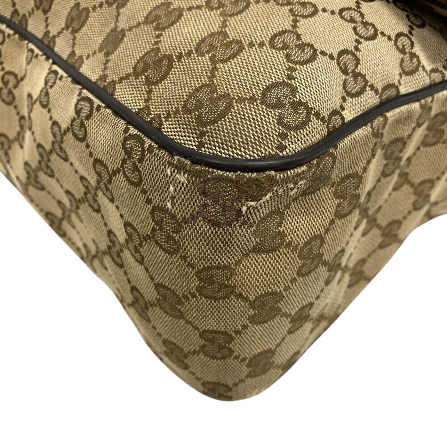 Gucci Gg Canvas Brown Gg Canvas Leather Shoulder Bag