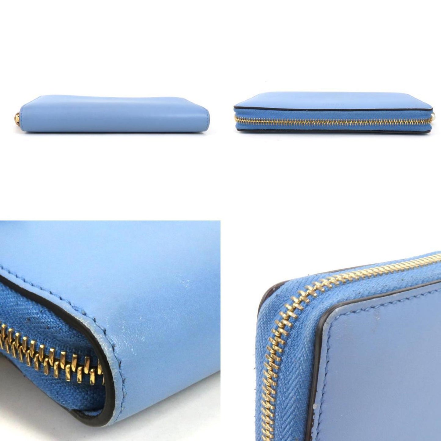 Gucci Blue Leather Long Bill Wallet (Bi-Fold)