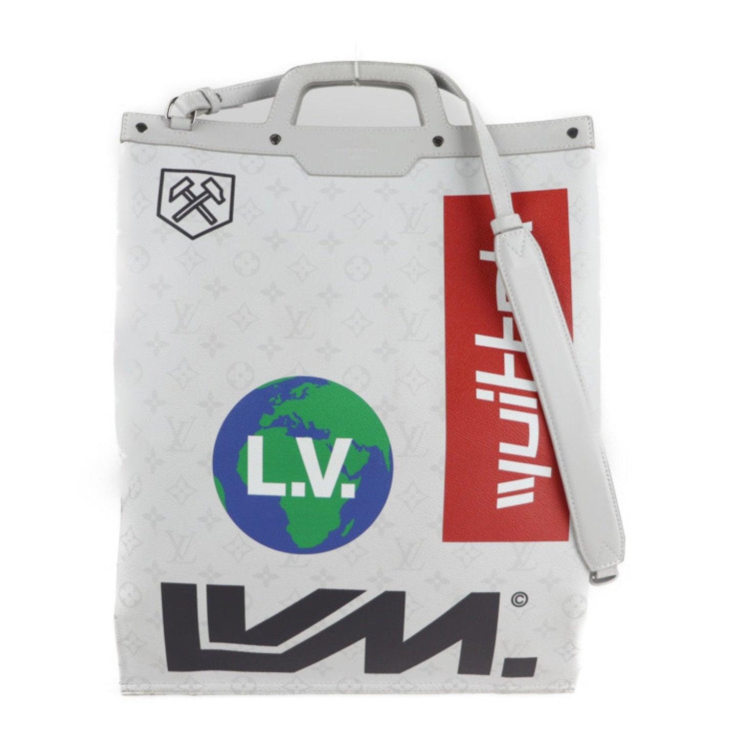 Louis Vuitton Blanc Monogram Multi-Color Monogram Handbag Shopping Bag Shoulder Bag Tote Bag ()