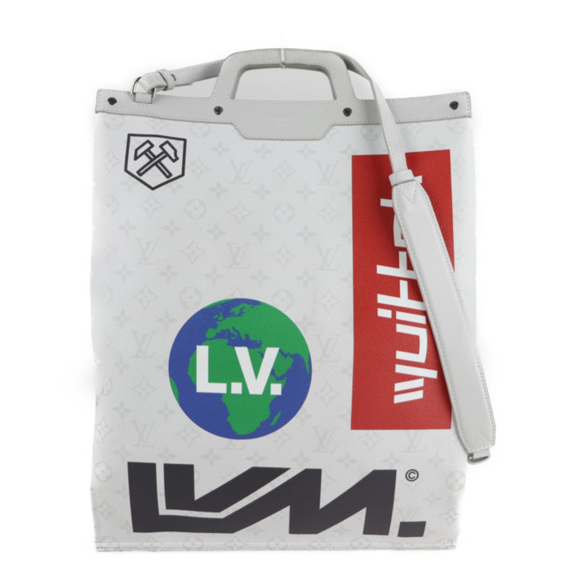 Louis Vuitton Blanc Monogram Multi-Color Monogram Handbag Shopping Bag Shoulder Bag Tote Bag ()