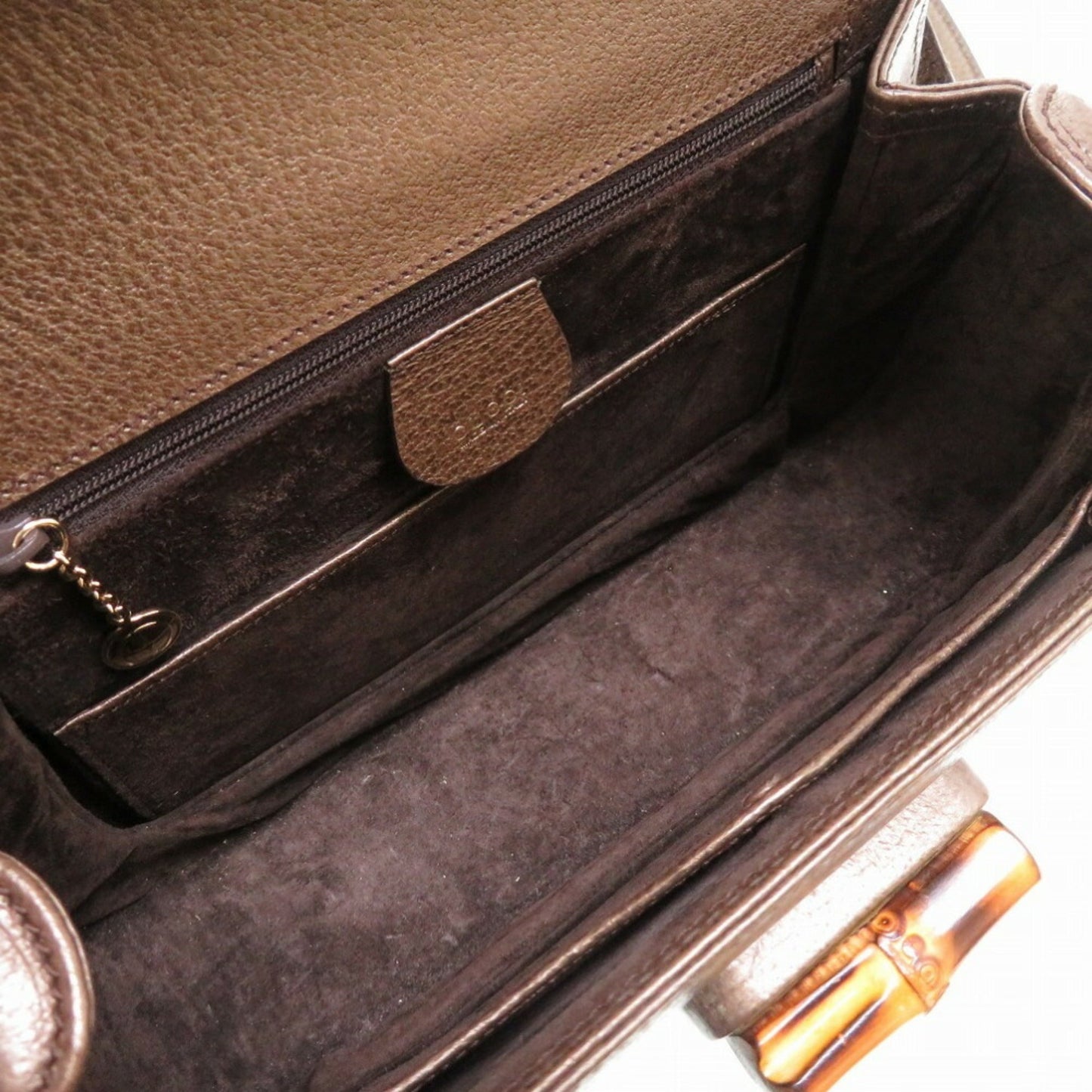 Gucci Bronze Bamboo Leather Handbag Shoulder Bag