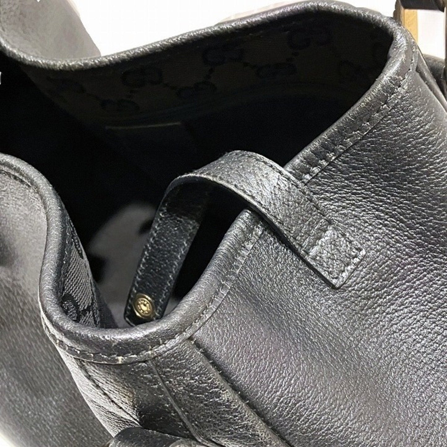 Gucci Black Leather Tote Bag