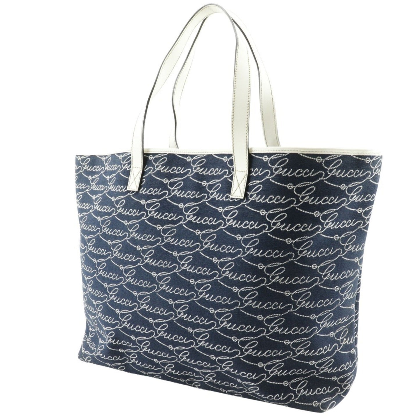 Gucci Navy Canvas Tote Bag