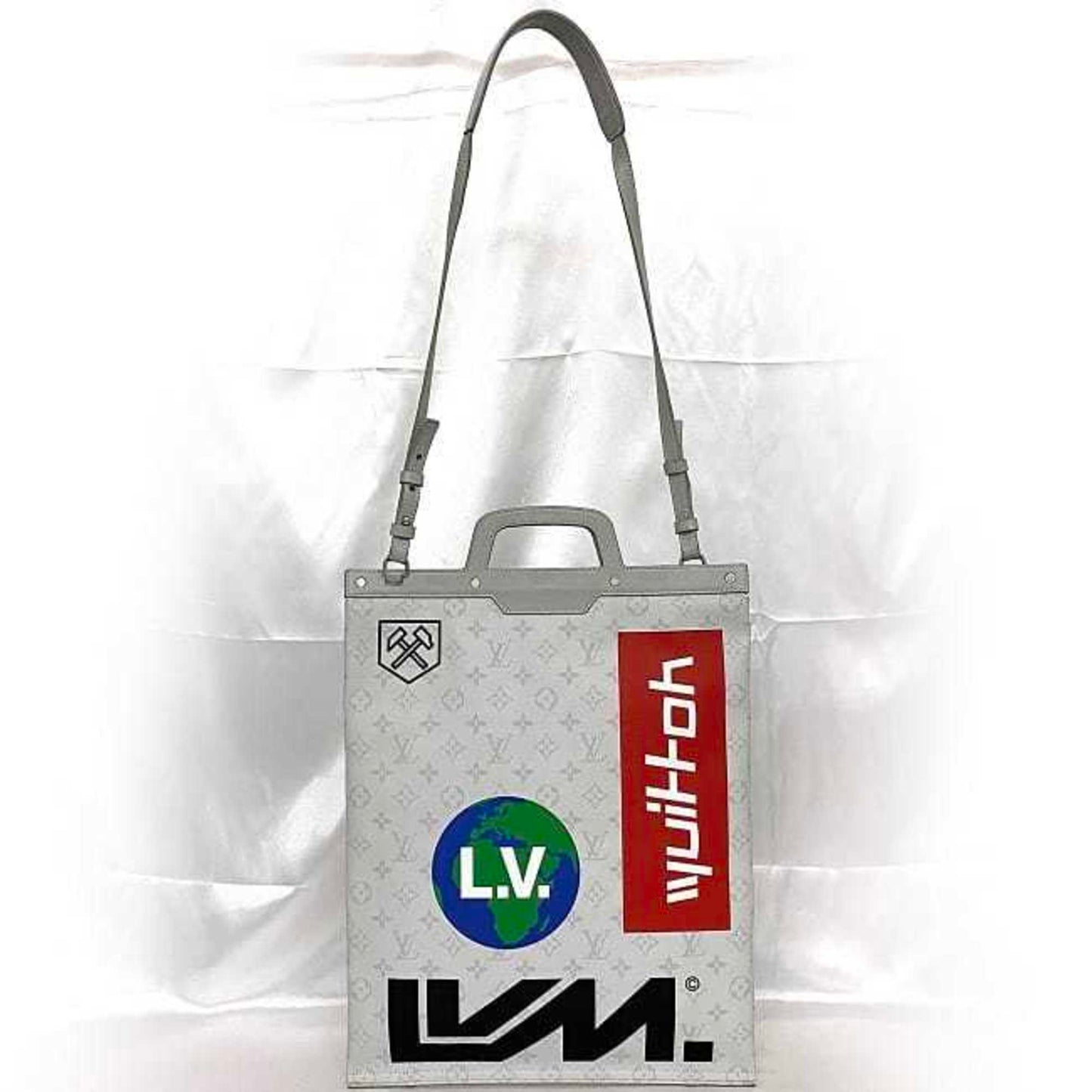 Louis Vuitton Monogram Gray White Monogram Shoulder Bag Tote Bag