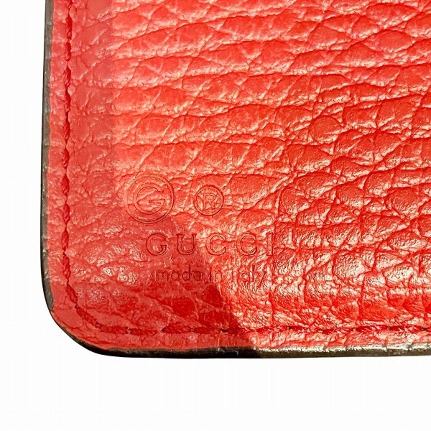 Gucci Red Color Leather Wallet (Bi-Fold)