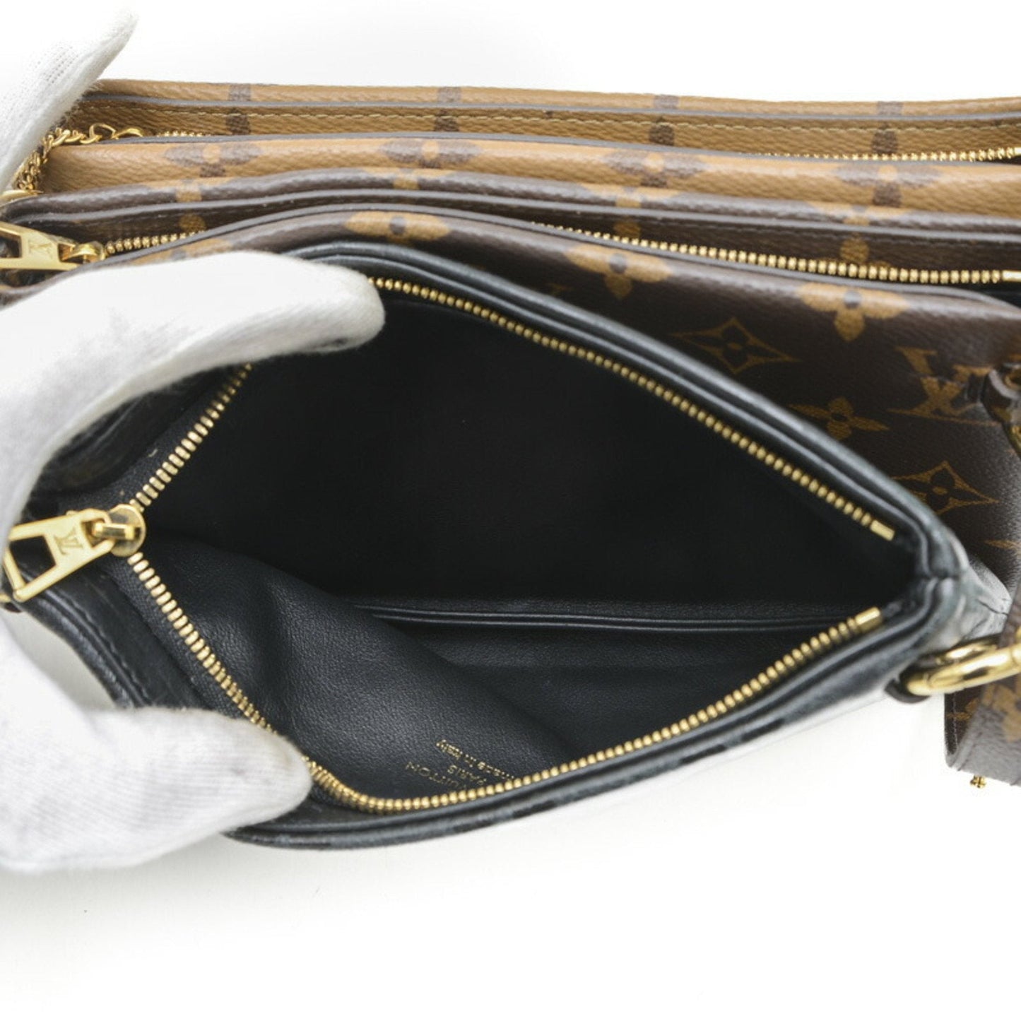 Louis Vuitton Black Monogram Monogram Reverse Leather Pochette Shoulder Bag