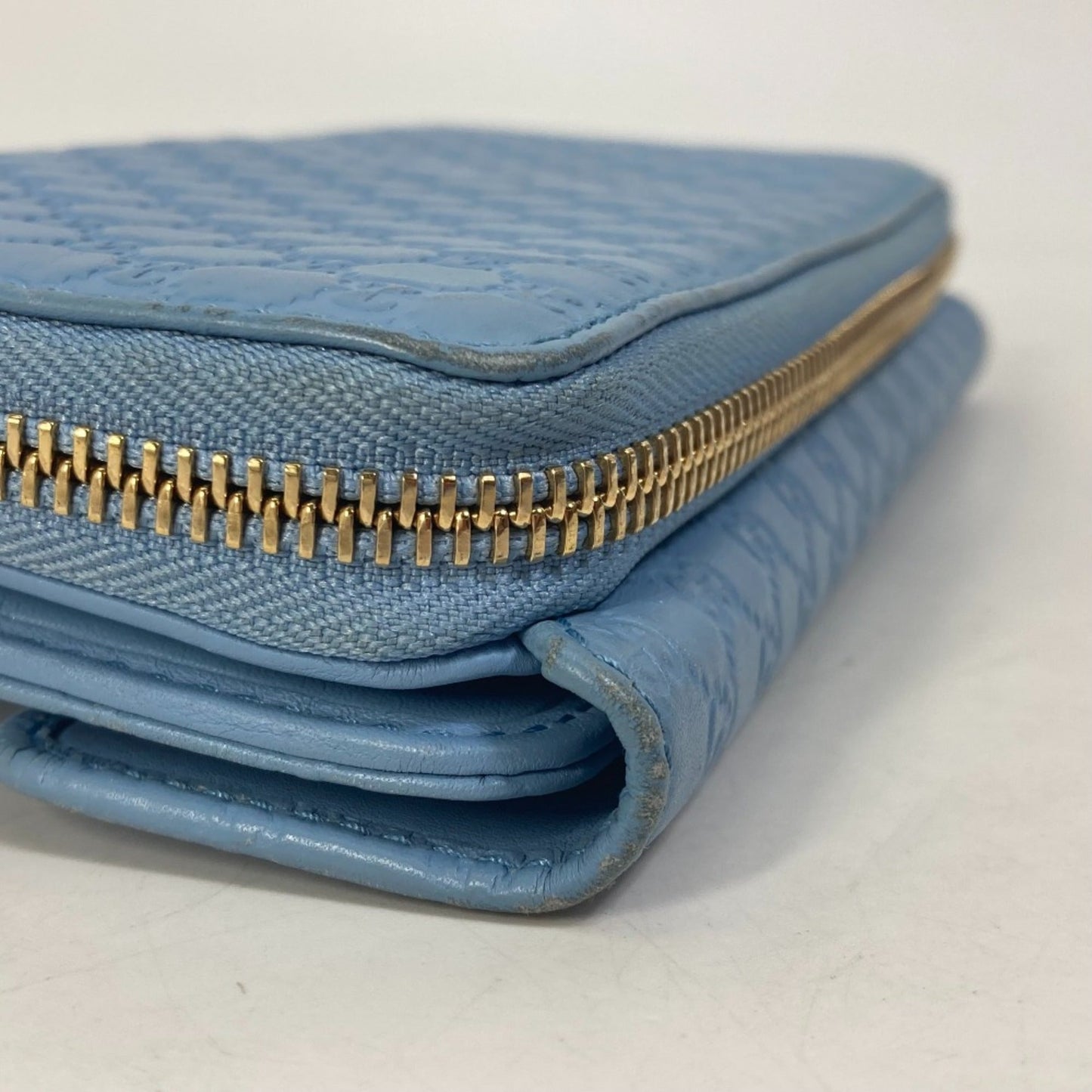 Gucci Blue Leather Long Wallet (Bi-Fold)