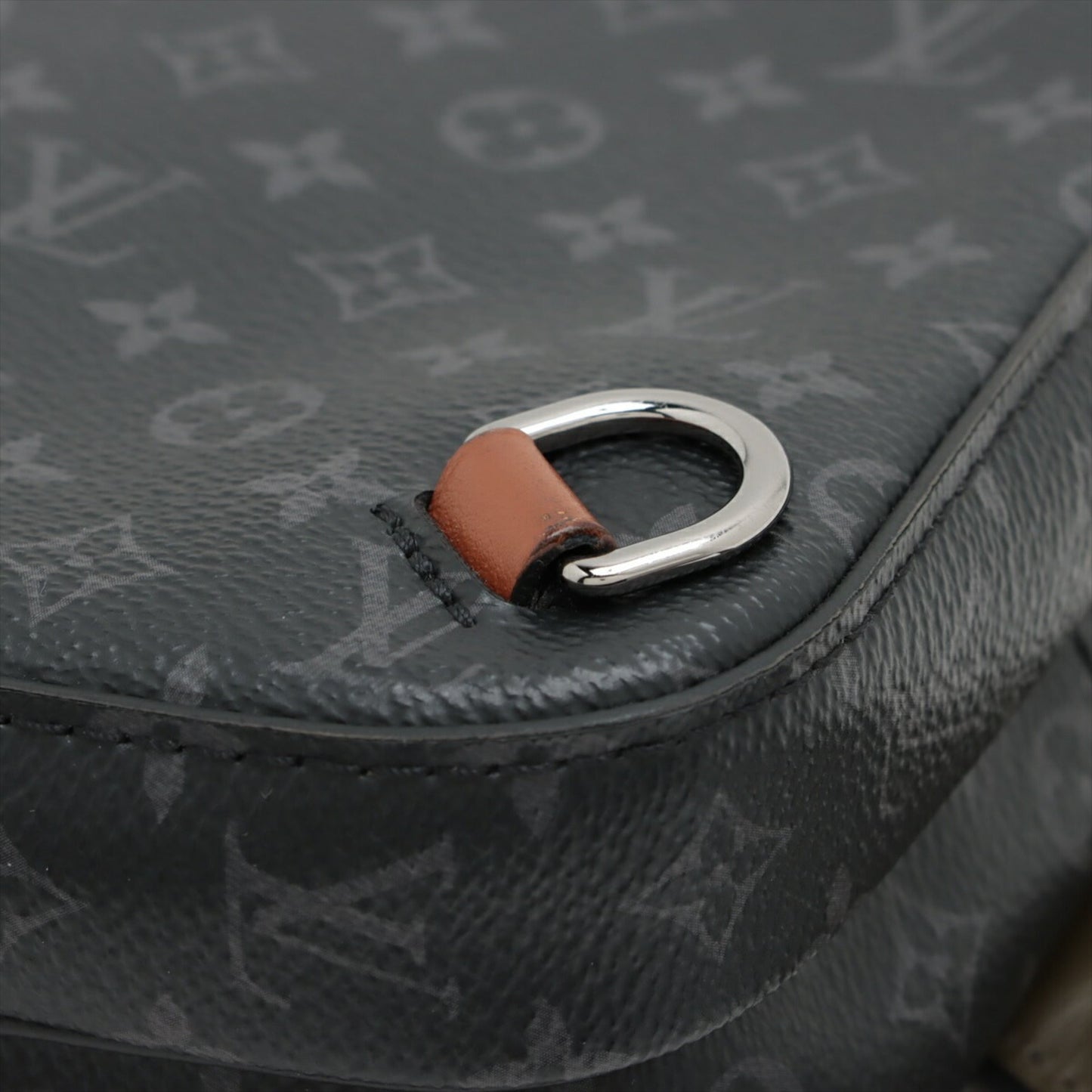 Louis Vuitton Black Leather Coated Canvas Shoulder Bag