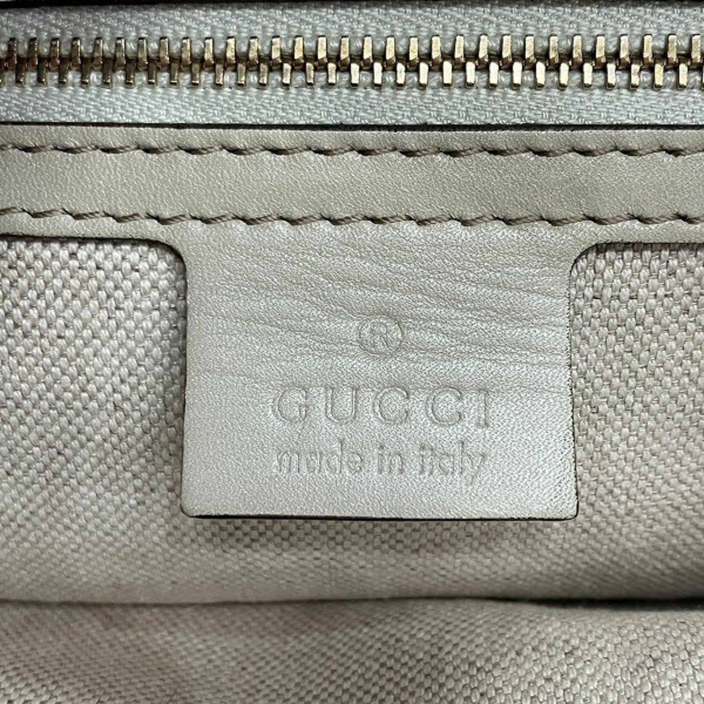 Gucci Beige Gg Canvas Leather Shoulder Bag Tote Bag