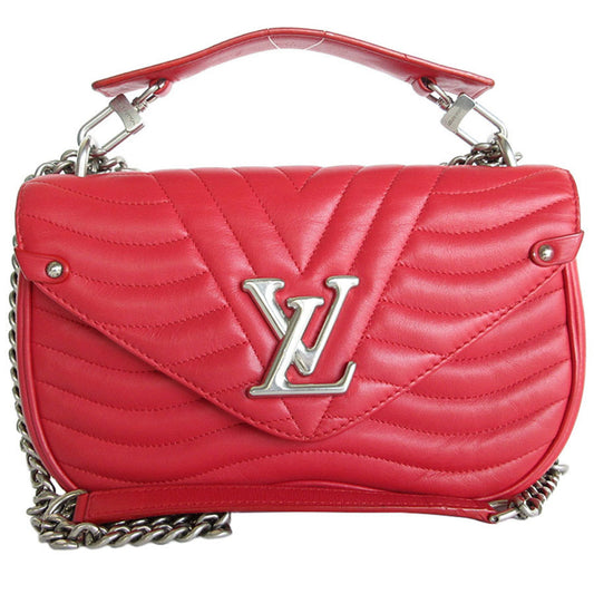 Louis Vuitton Red Color Leather Handbag Shoulder Bag ()