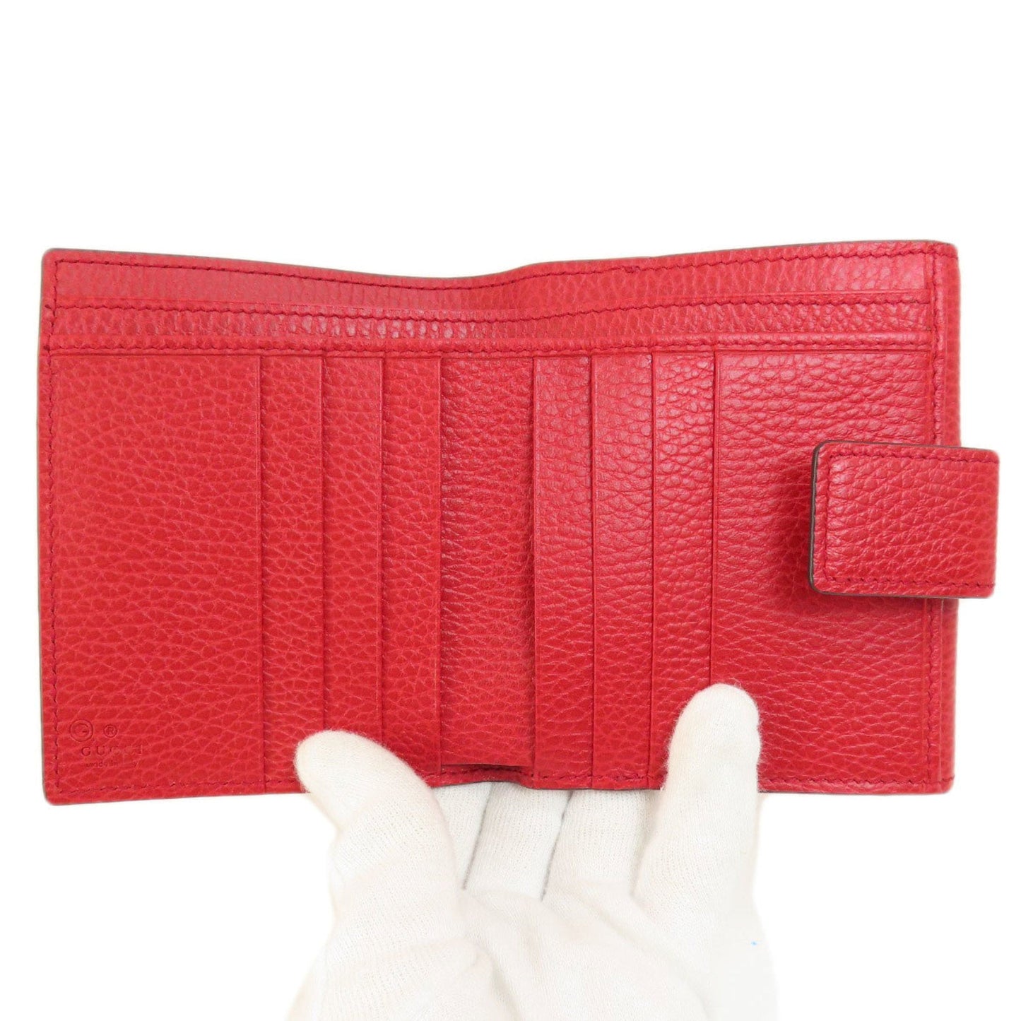 Gucci Red Color Leather Wallet (Bi-Fold)