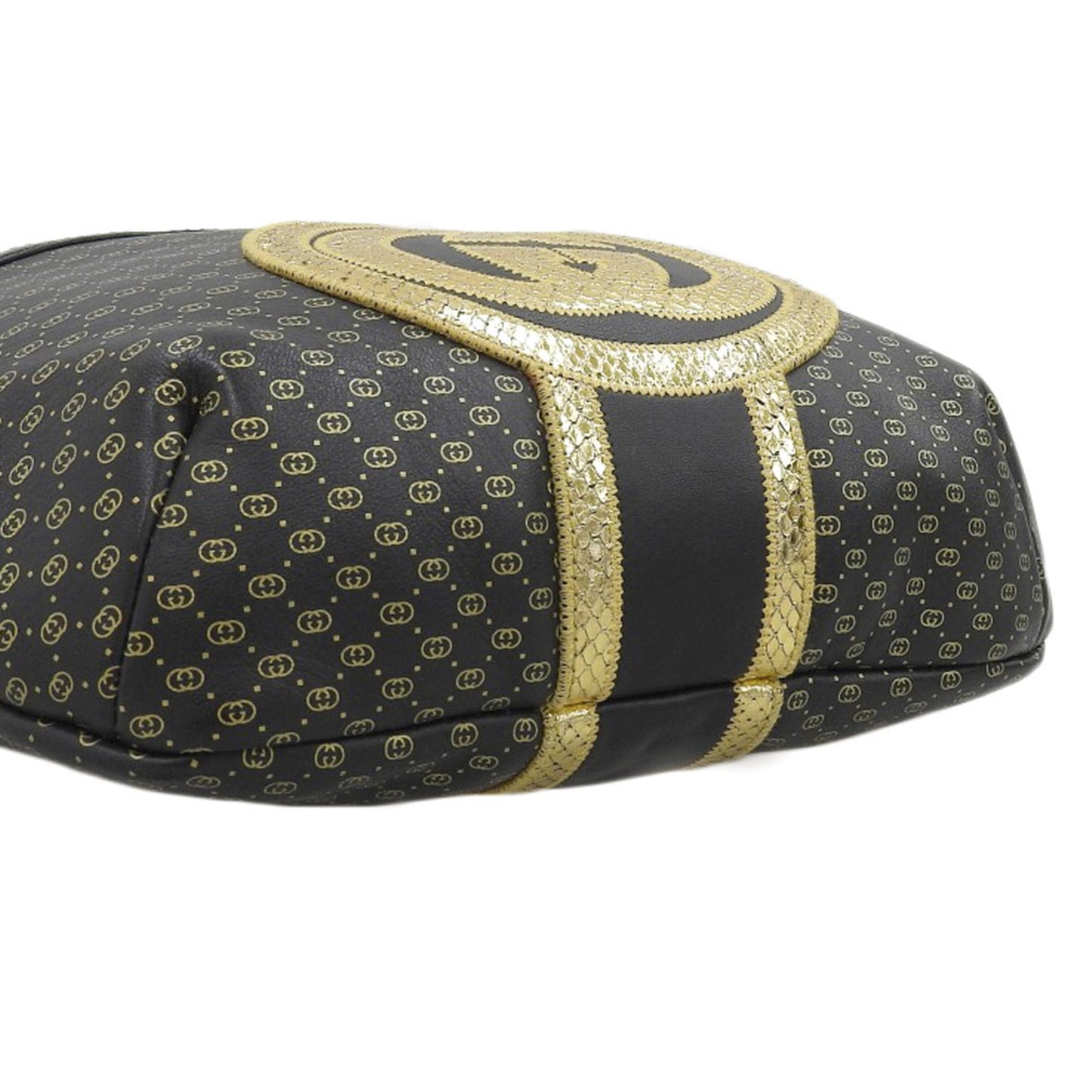 Gucci Black Gold Leather Fanny Pack