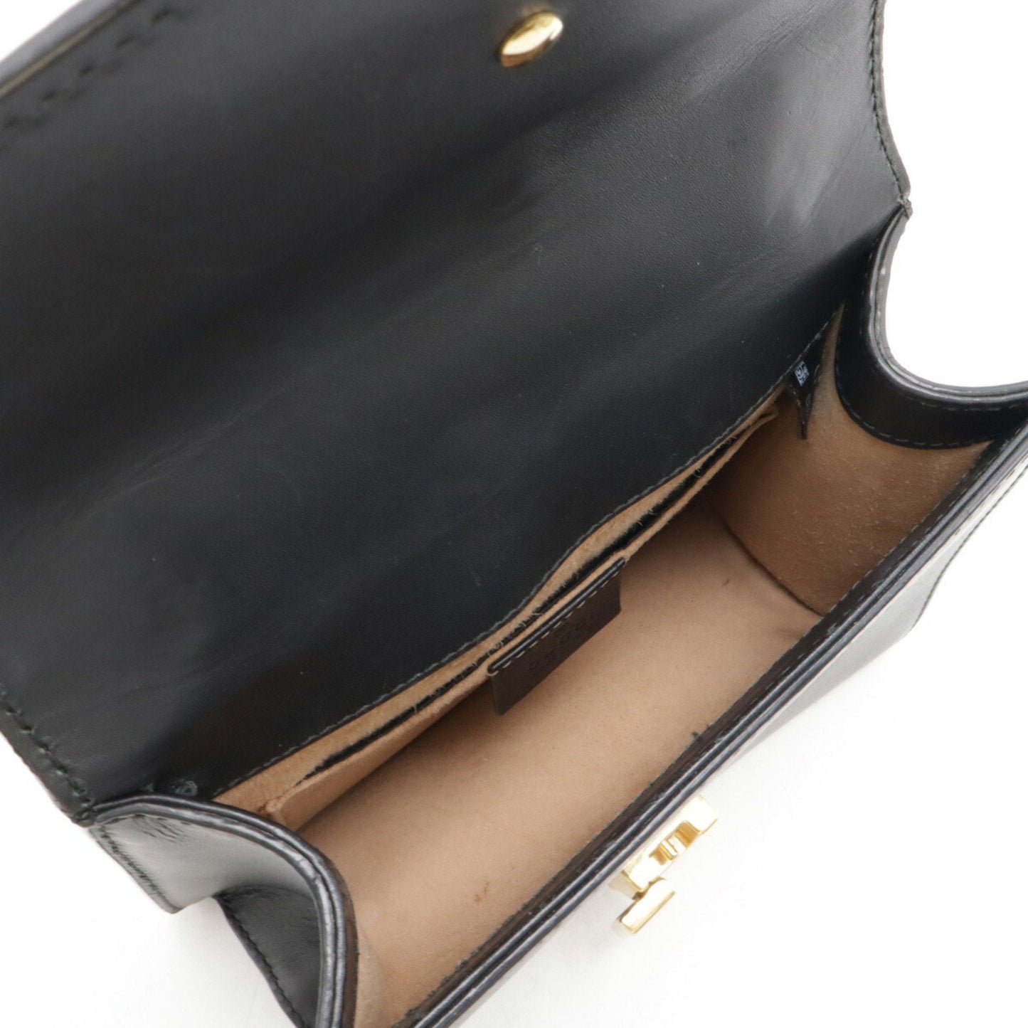 Gucci Black Green Red Color Leather Pochette Shoulder Bag