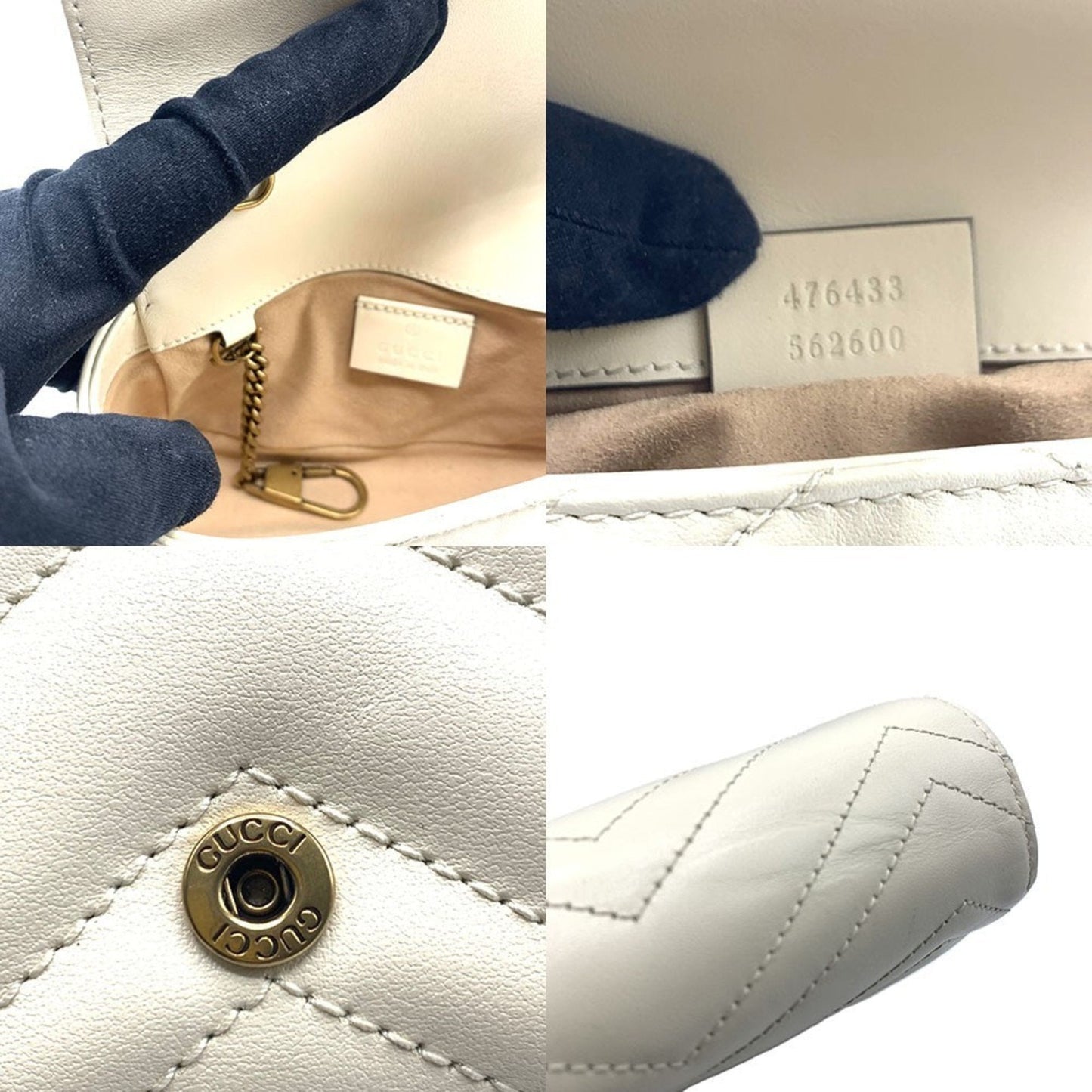 Gucci White Quilting Shoulder Bag